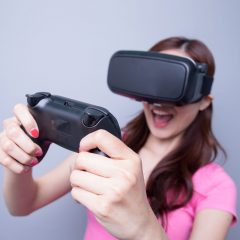 Young Woman Experiencing Virtual Reality